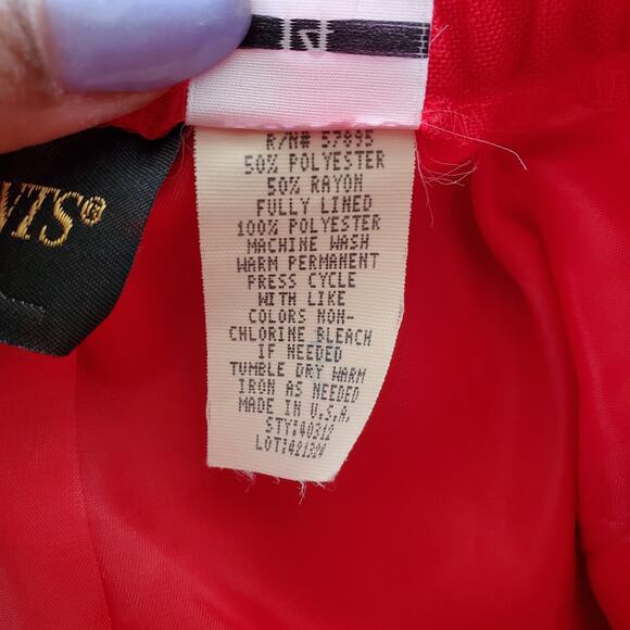 Requirements Vintage Red Pencil Straight Skirt L - Picture 7 of 7